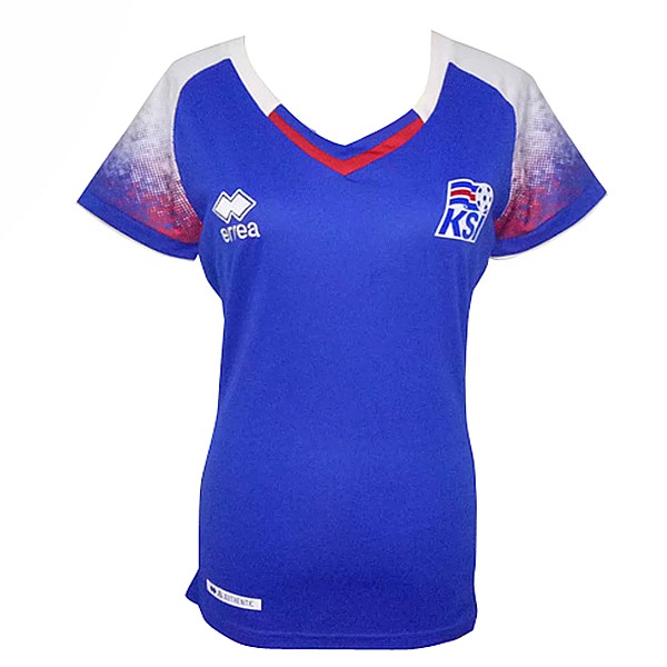 Camiseta Islandia 1ª Mujer 2018 Azul